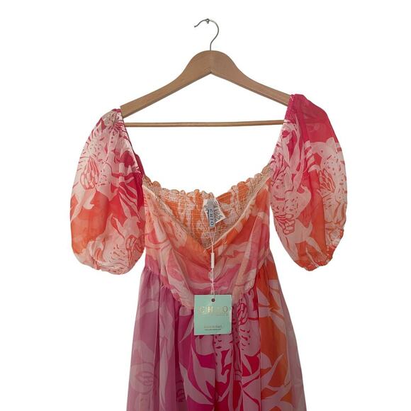 NWT Chio Di Stefania Sheer Maxi Dress Size Medium - Picture 3 of 7